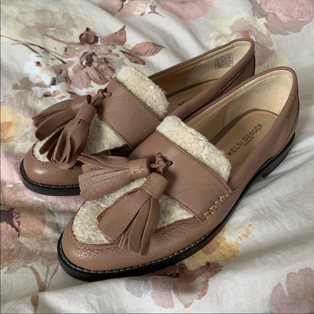Anthropologie Wool & Leather Loafers